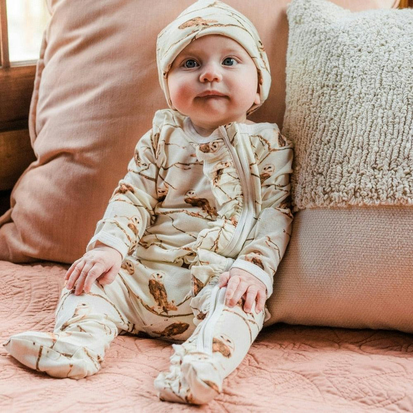 Picnic Organic Cotton Ruffle Footed Romper