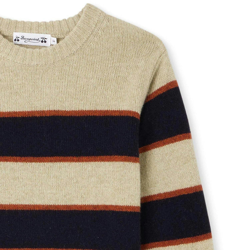 BONPOINT Branco Striped Sweater