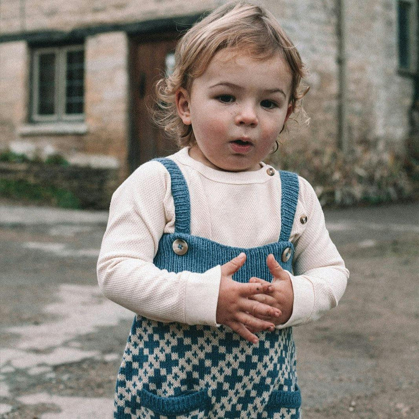 Acorn Ribbed Bib Buttoned Strap Jumper