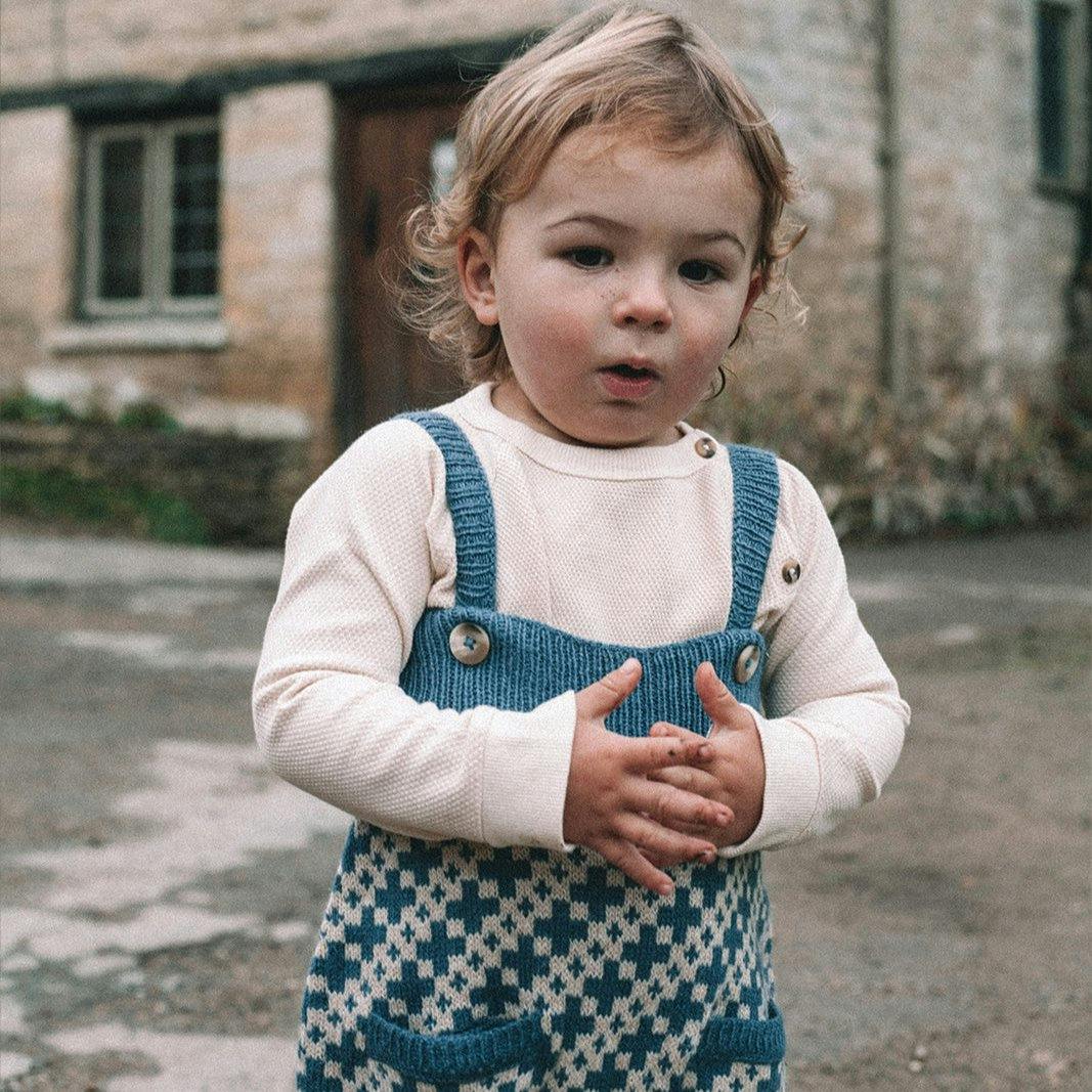 Acorn Ribbed Bib Buttoned Strap Jumper