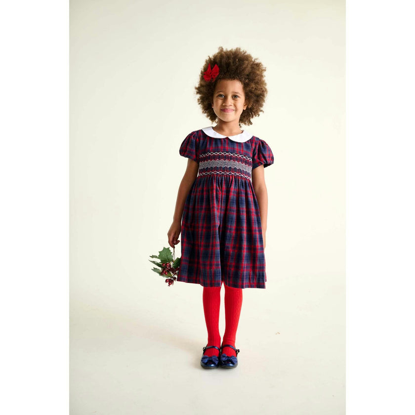 Smocked Girls Dress Kelly