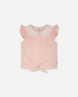 Sleeveless Shirt With Crochet Collar