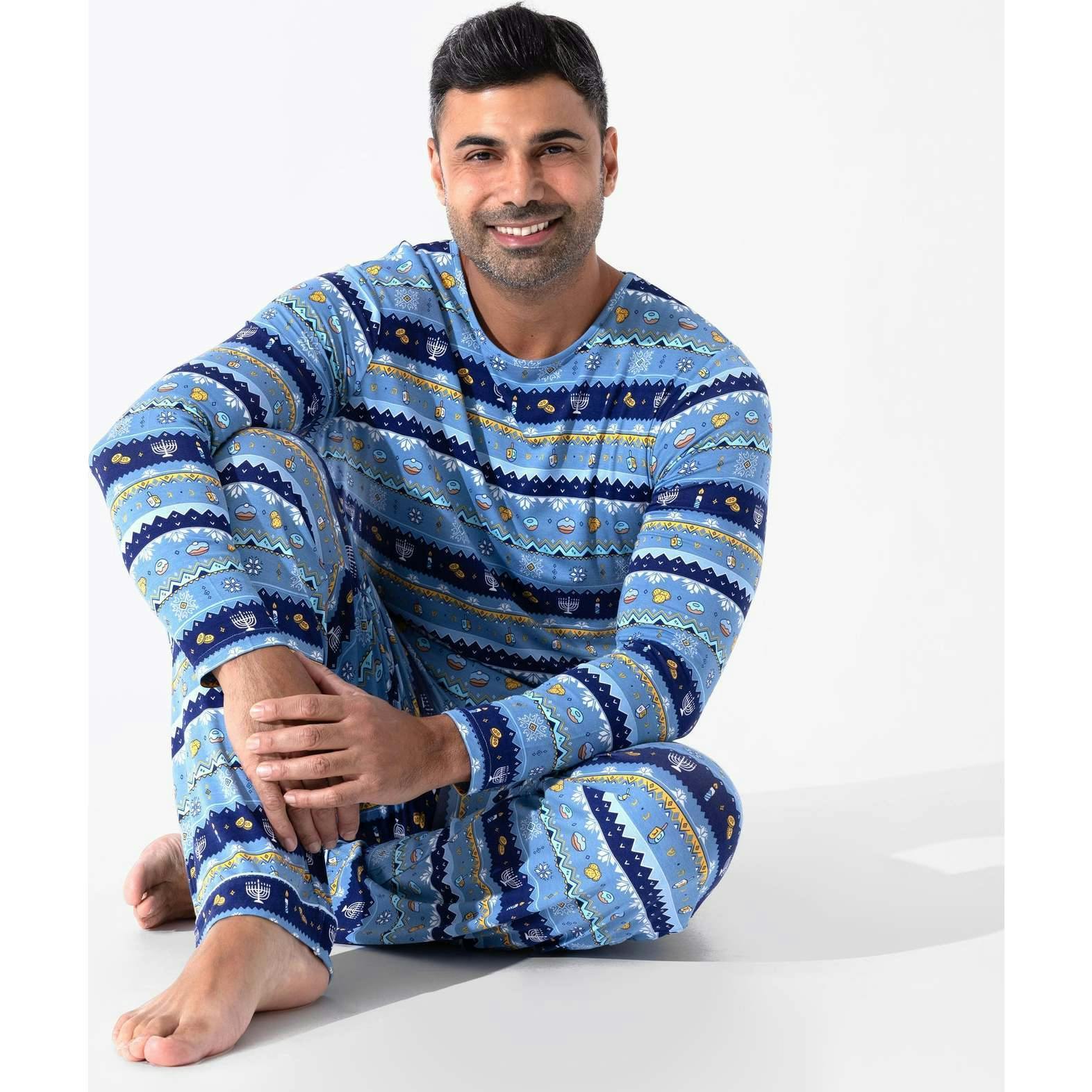 Hanukkah Fair Isle Bamboo Men's Pajama Set