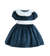 Navy Blue Velvet Dress