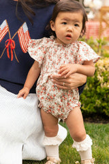 Baby Jovie Romper in Ivory Heritage Rose