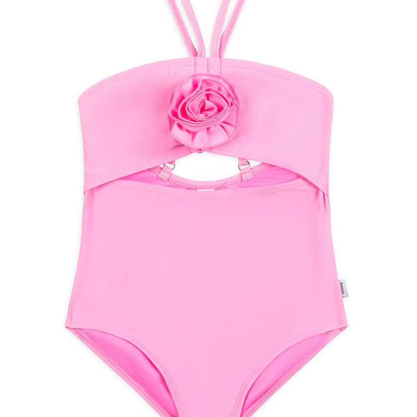 Eliana Rosette Halter One Piece Swimsuit - Pink