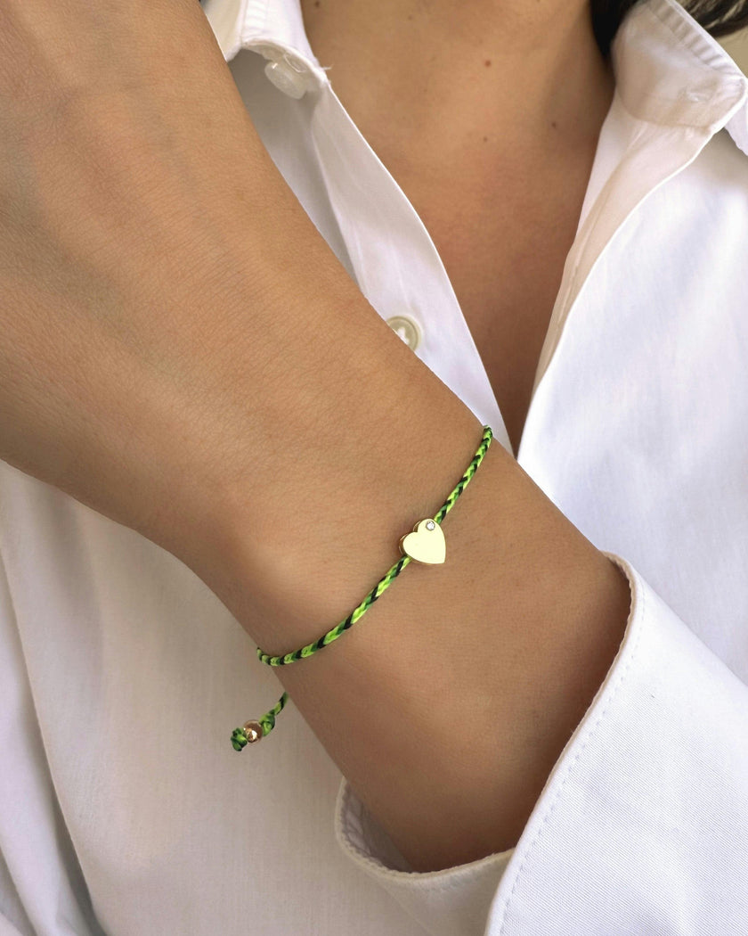 14k Gold Paracord Heart Fortune Bracelet