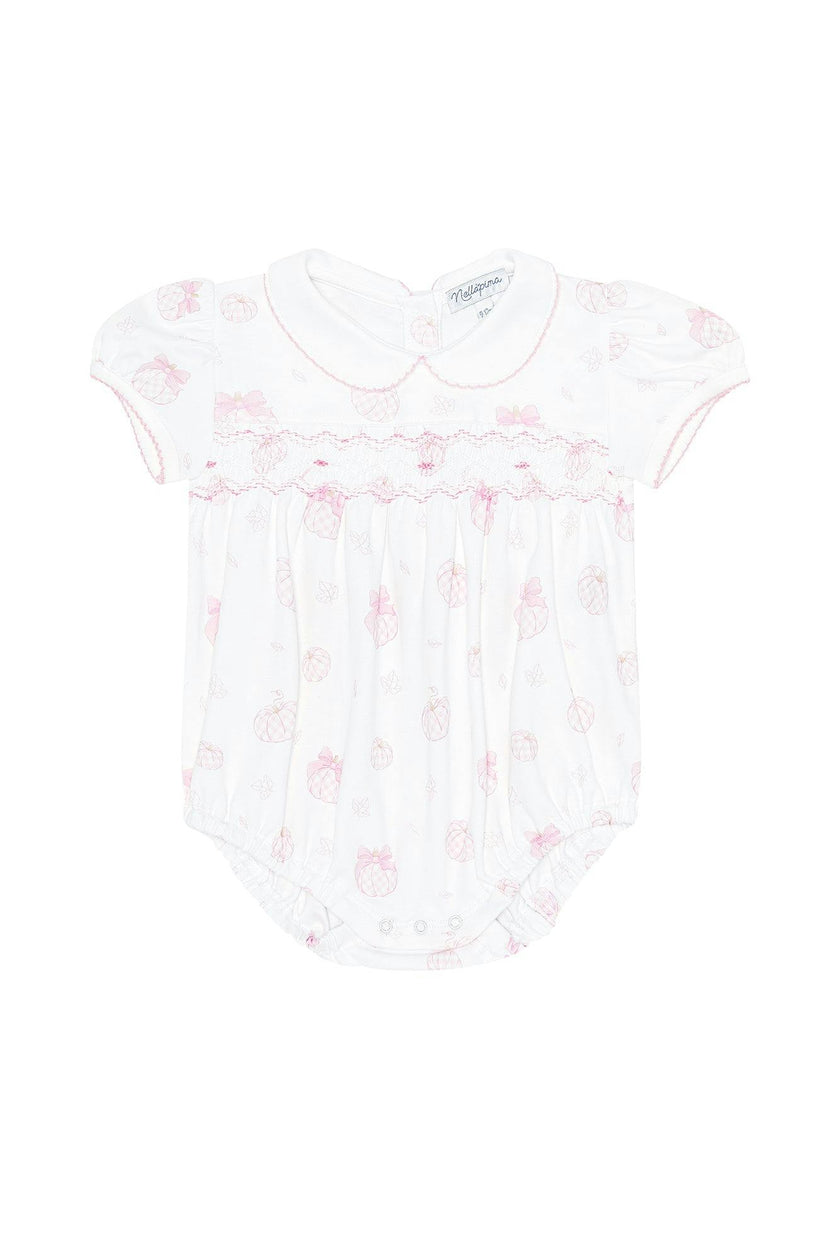 Pink Pumpkin Patch Smocked Bubble