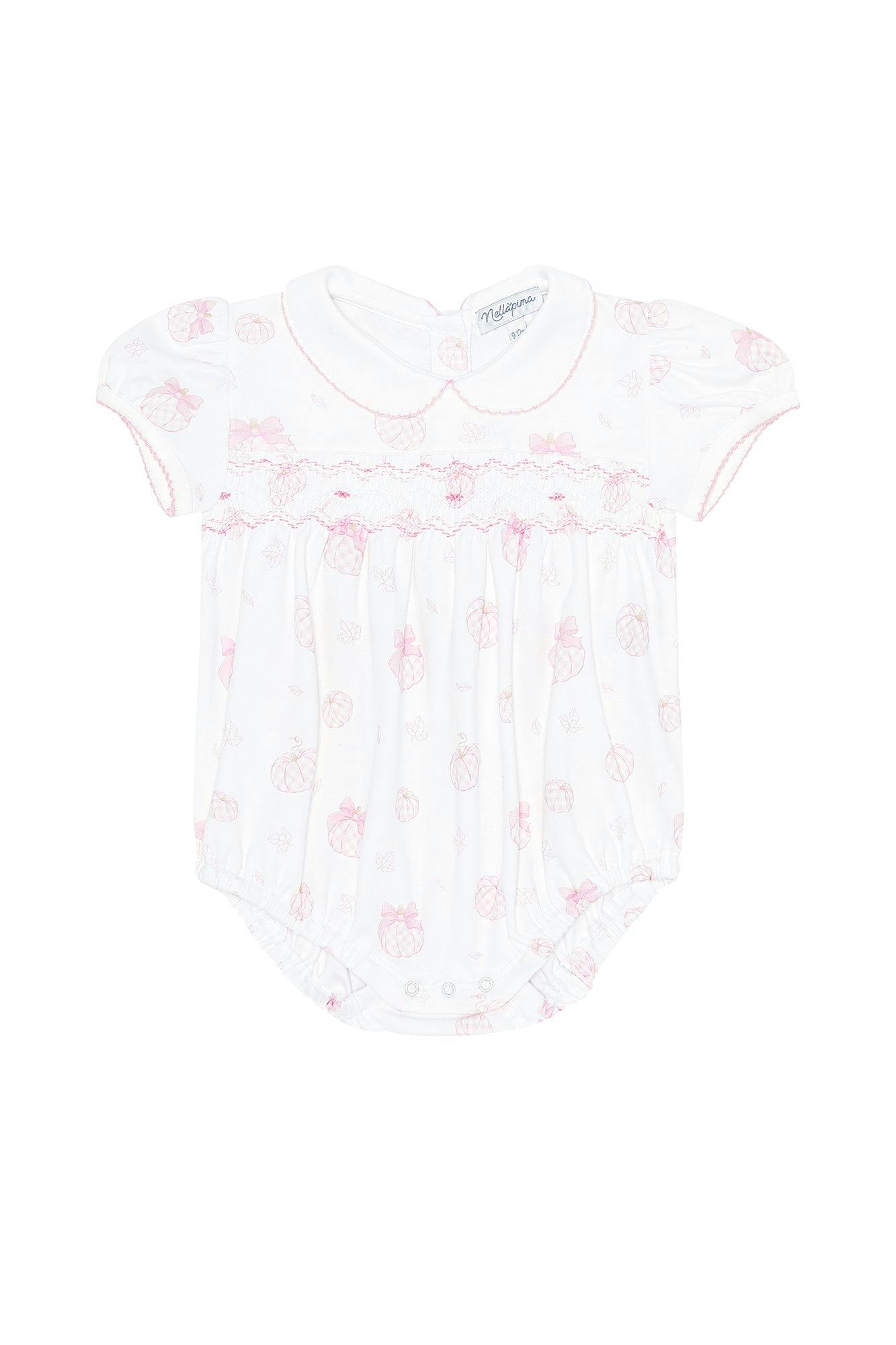 Pink Pumpkin Patch Smocked Bubble