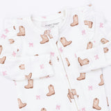 Mini Cowgirl Boots - 2 Way Ruffle Sleeve Zipper Footie