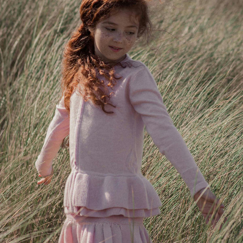 Double Ruffle Cardigan | 100% cashmere
