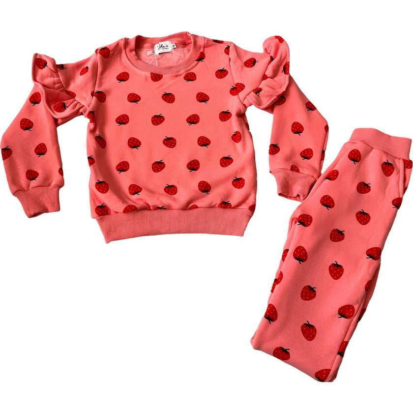 Strawberry Ruffle Joggers Set