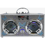 Silver Bling Boombox & Bluetooth Speaker
