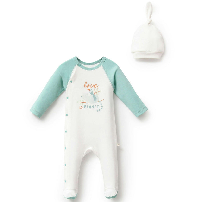 Teal Love The Planet One-Piece Set