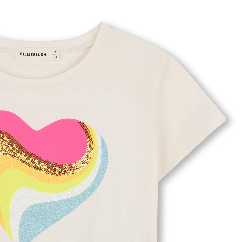 Ivory Heart Glitter T-Shirt