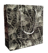 Set of Six Recycled Cotton Gift Bags Tag Black Beach Grass Design Arcadia Home