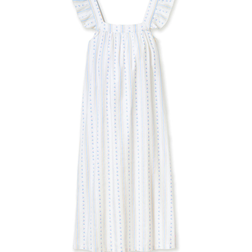 Women's Twill Clara Nightgown in Cottage Stripe