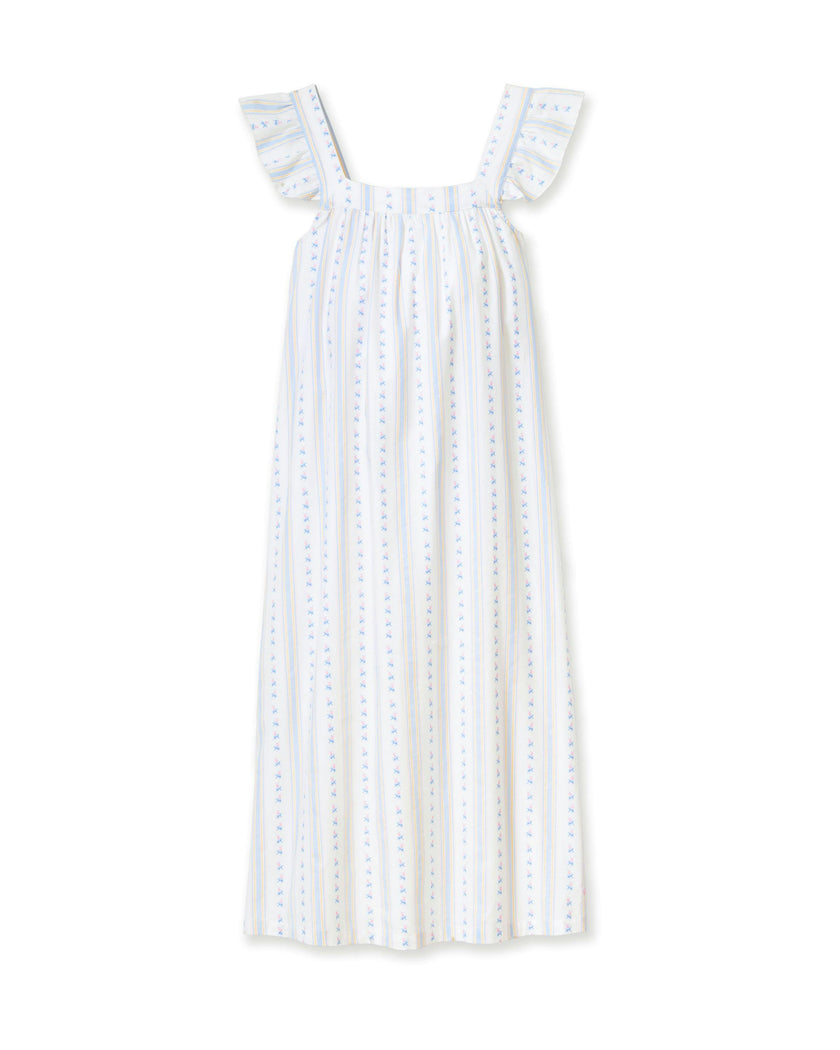 Women's Twill Clara Nightgown in Cottage Stripe