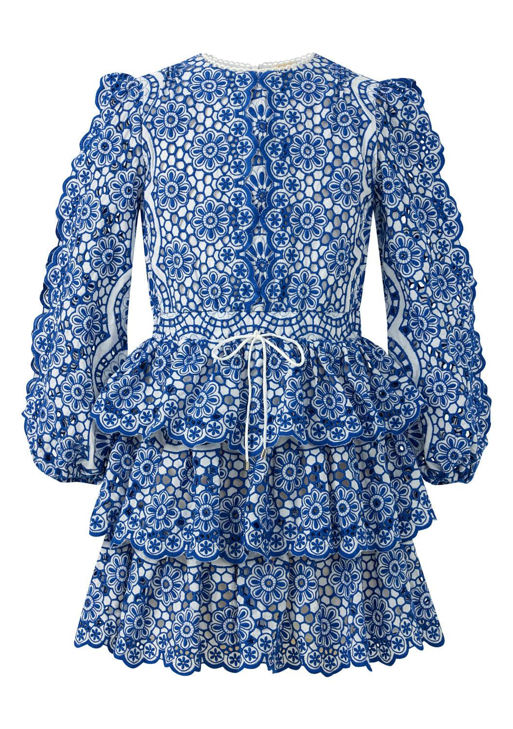 Skyla Sleeve Embroidered Mini Dress