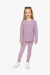 Brushed Rib Crew Neck Top Violet