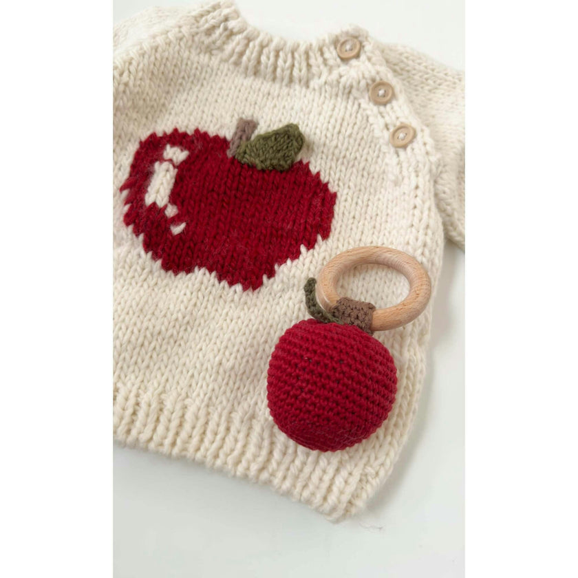 Cotton Crochet Apple Rattle Teether