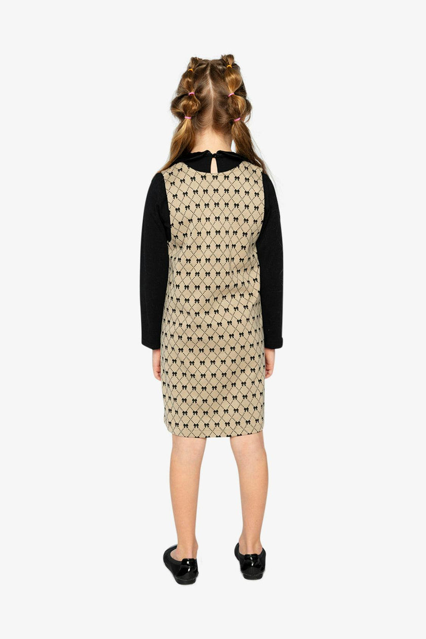 Jumper Beige Bow Tie Print