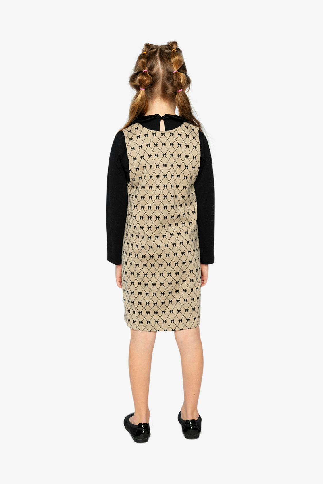 Jumper Beige Bow Tie Print