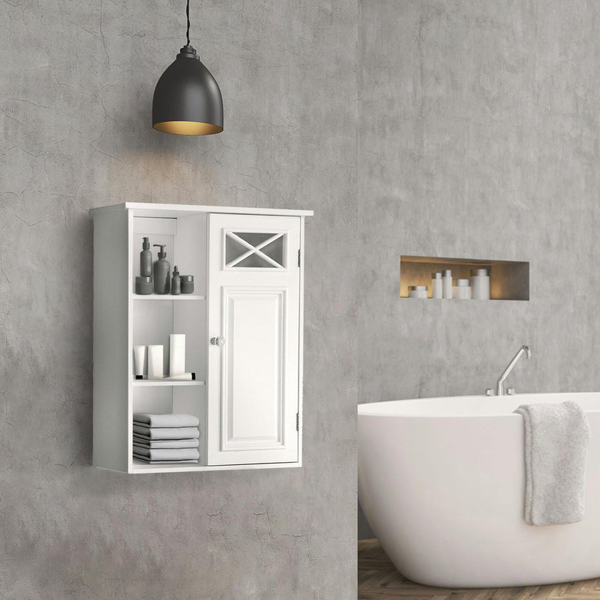 Dawson Wooden Wall Cabinet with Cross Molding