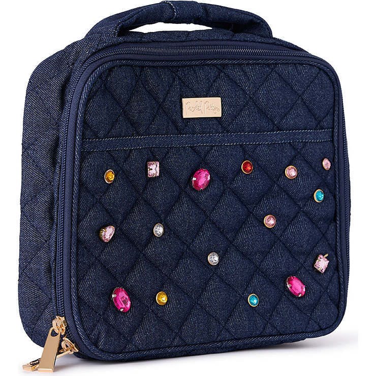 Denim and Multi-color Gemstones Lunchbox by Packed Party | Girl's Lunch Box with Anti-Microbial Lining