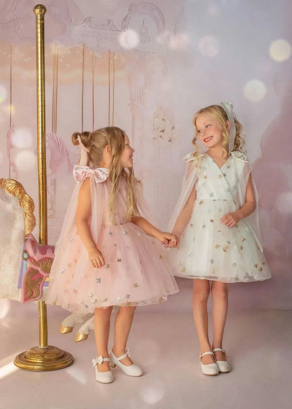 Stardust Embroidered White Tulle Party Dress
