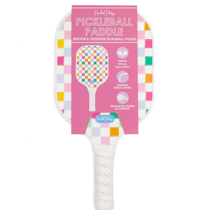 Packed Party Checkered Pickleball Paddle & Confetti-Covered Case Set