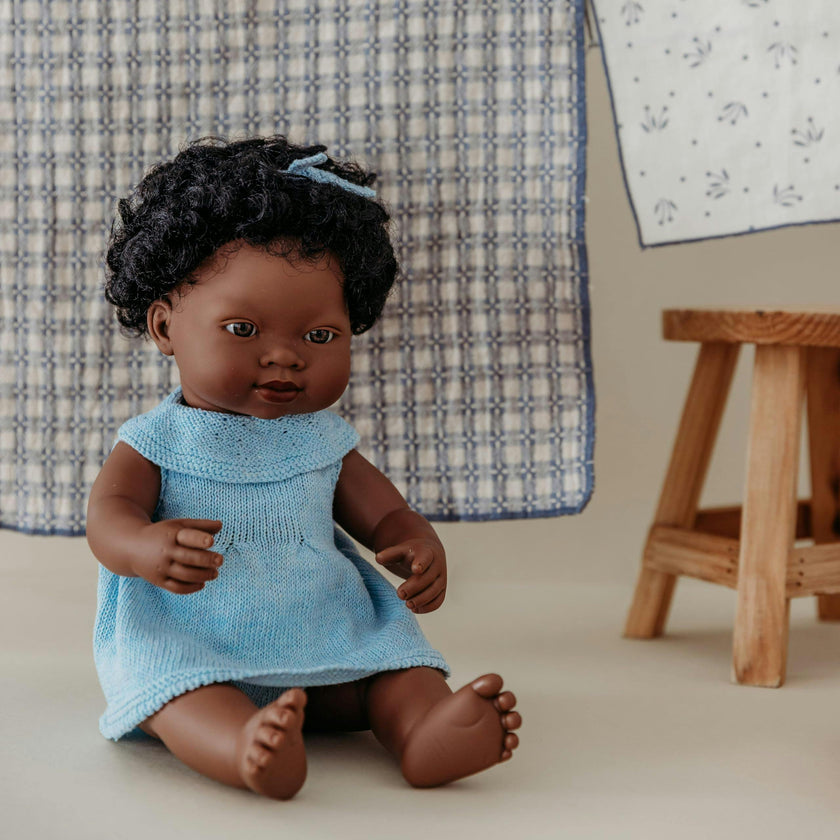 Baby Girl Doll with Dark Skin 15 inch