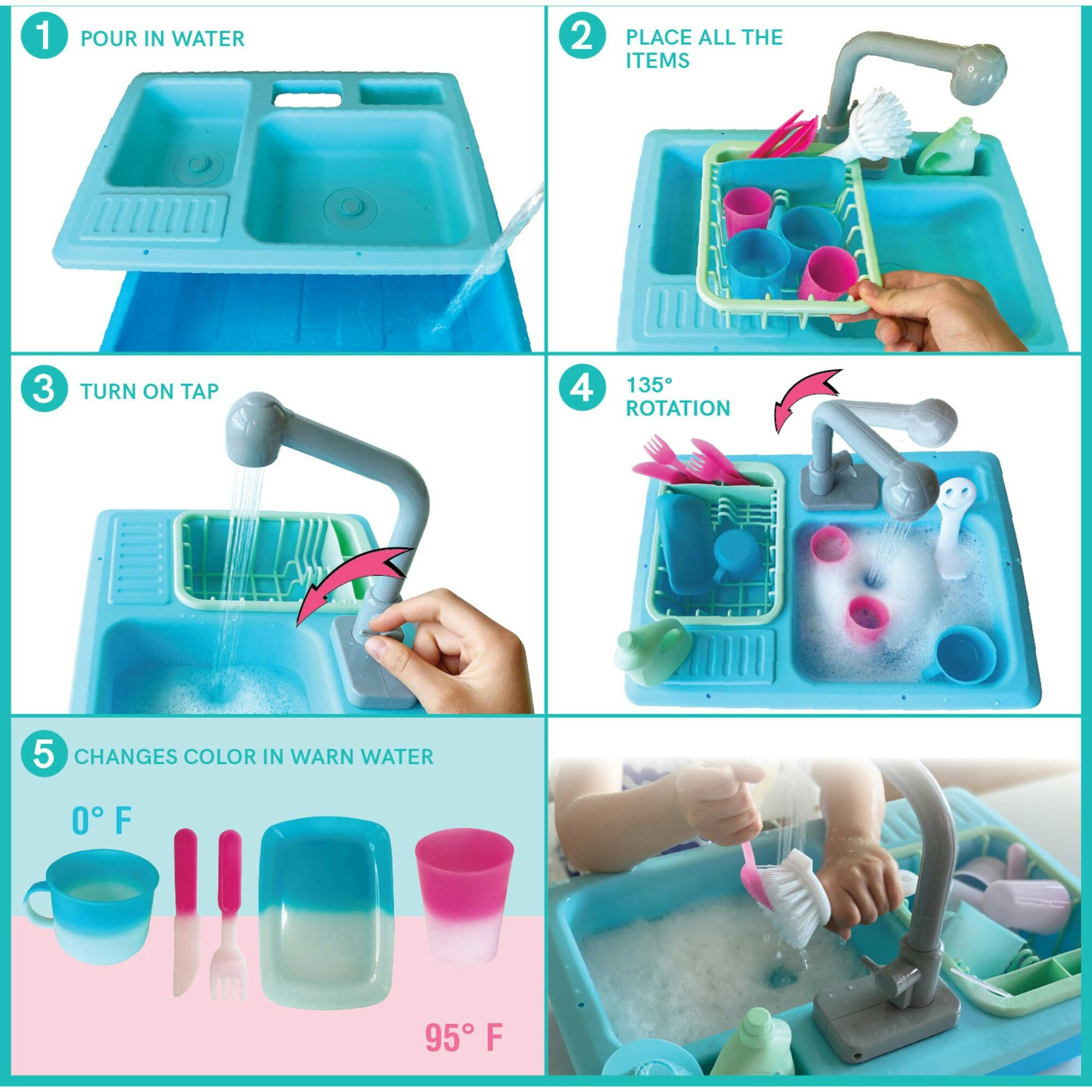 SPLASHFUN Wash-up Kitchen Sink Play Set