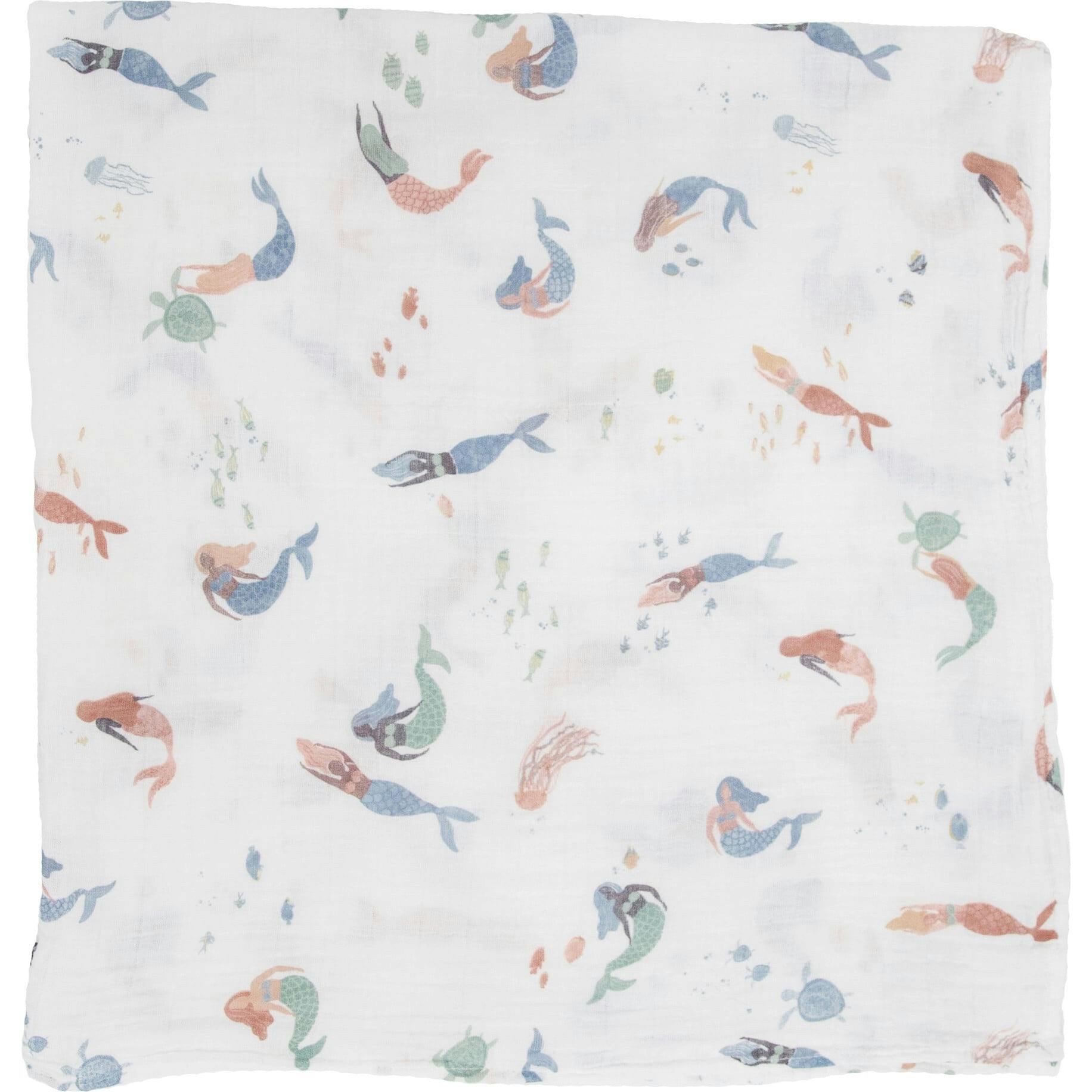 Cotton Muslin Swaddle Blanket 3 Pack - Mermaids