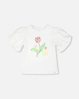 Organic Cotton Jersey Top With Embroidery