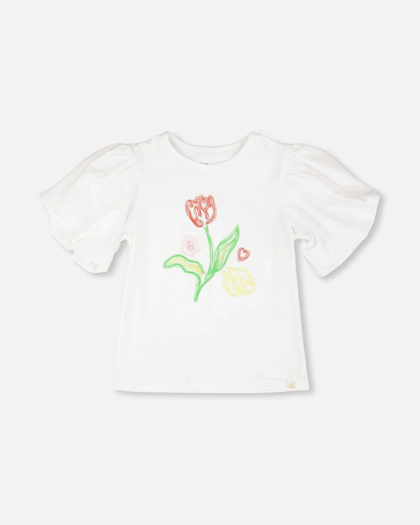 Organic Cotton Jersey Top With Embroidery