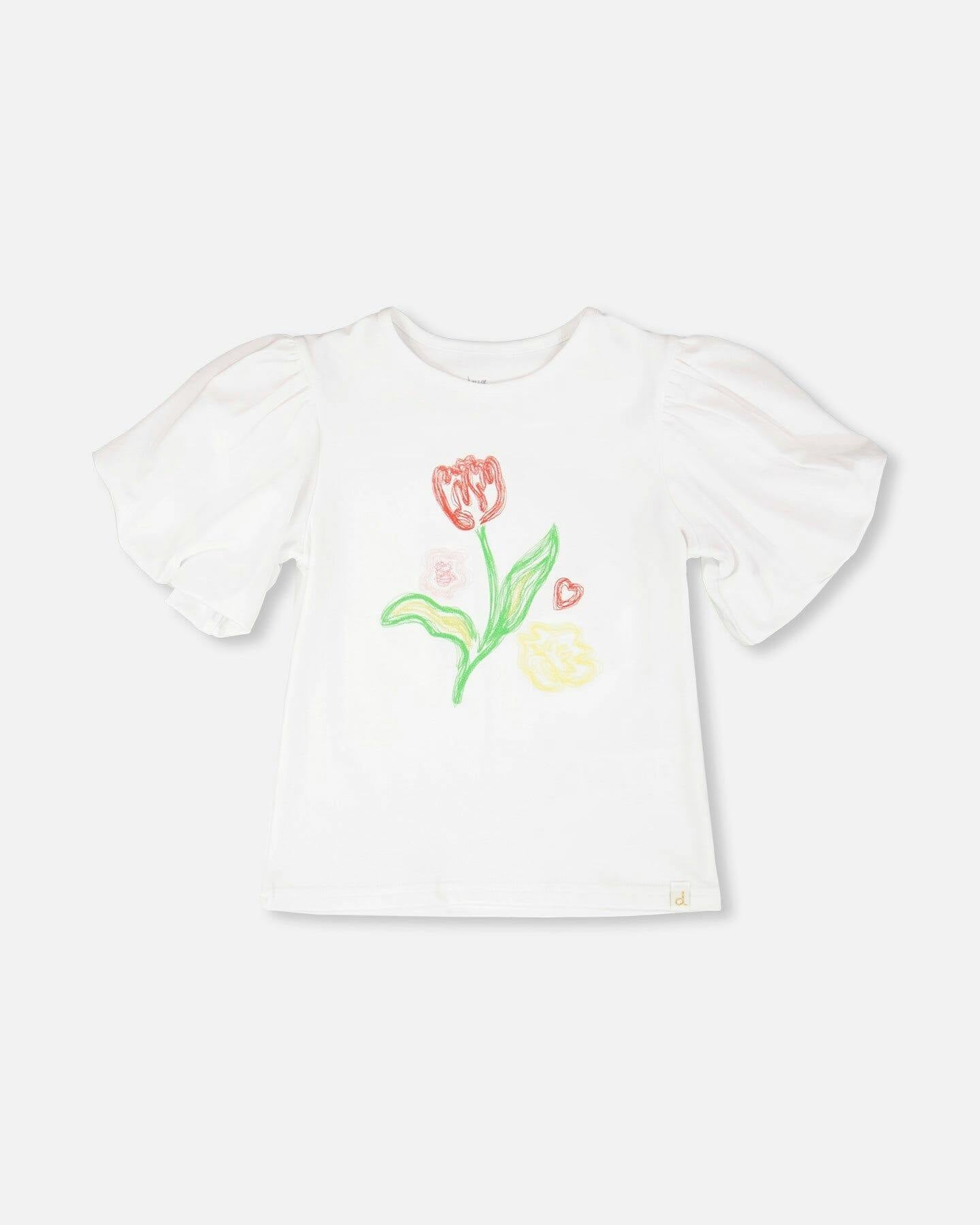 Organic Cotton Jersey Top With Embroidery