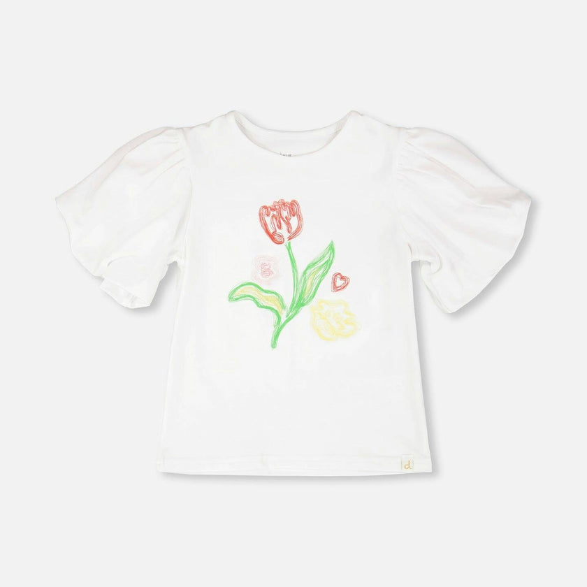 Organic Cotton Jersey Top With Embroidery
