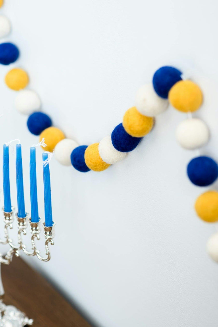 Hanukkah Ball Felt Garland