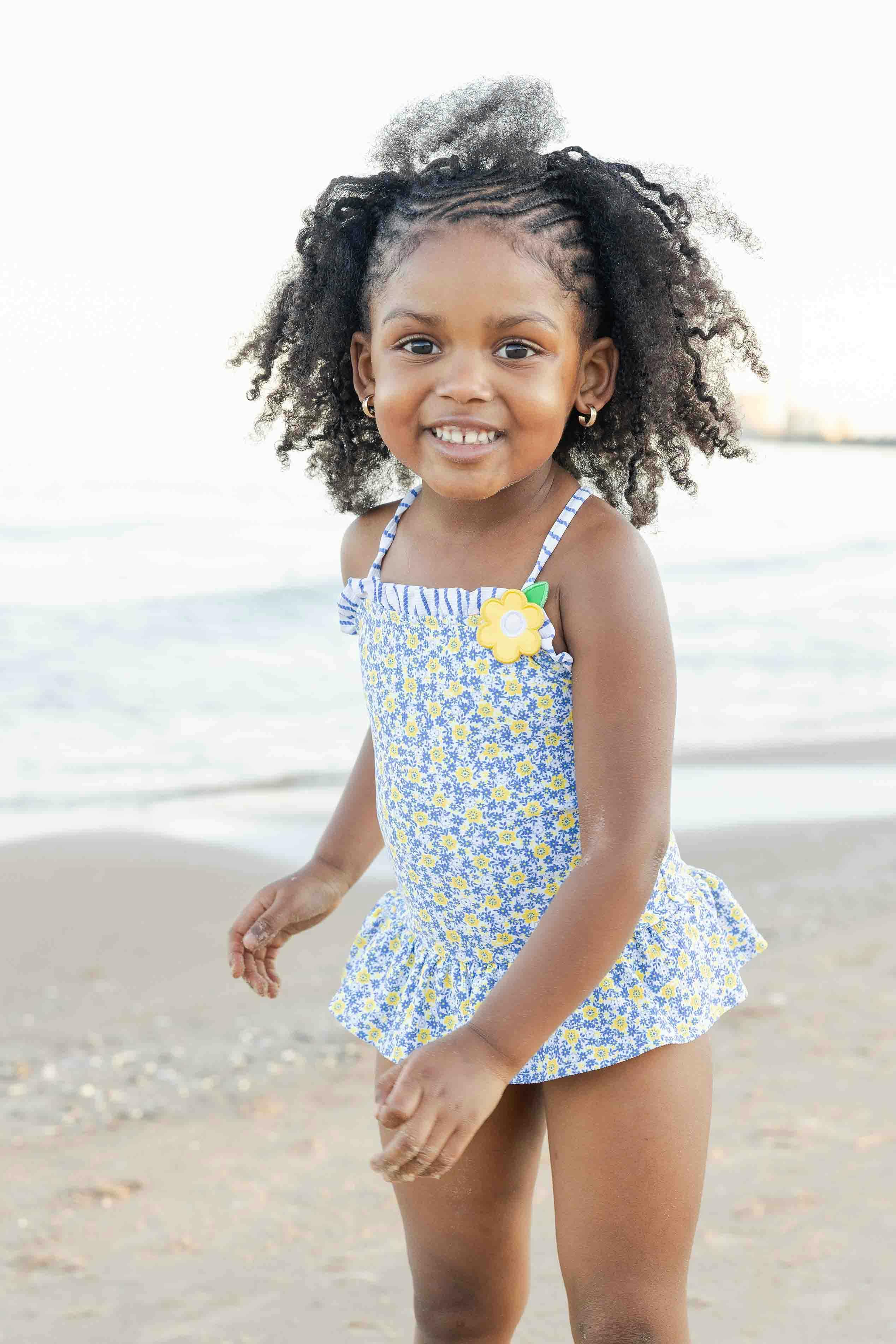 Floral Skirted Swimsuit with Flower