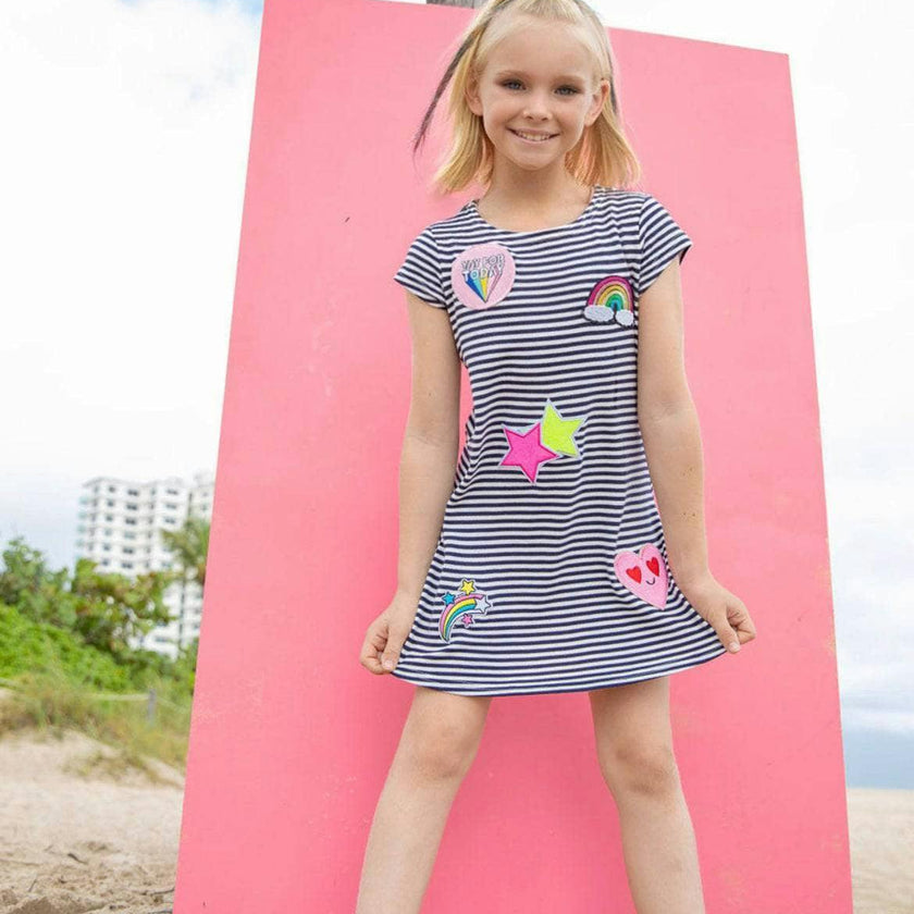 Mod Patch Stripe T-Shirt Dress