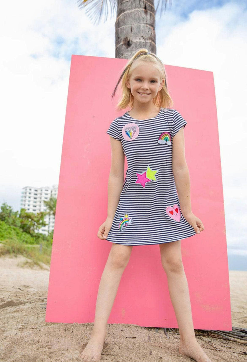 Mod Patch Stripe T Shirt Dress