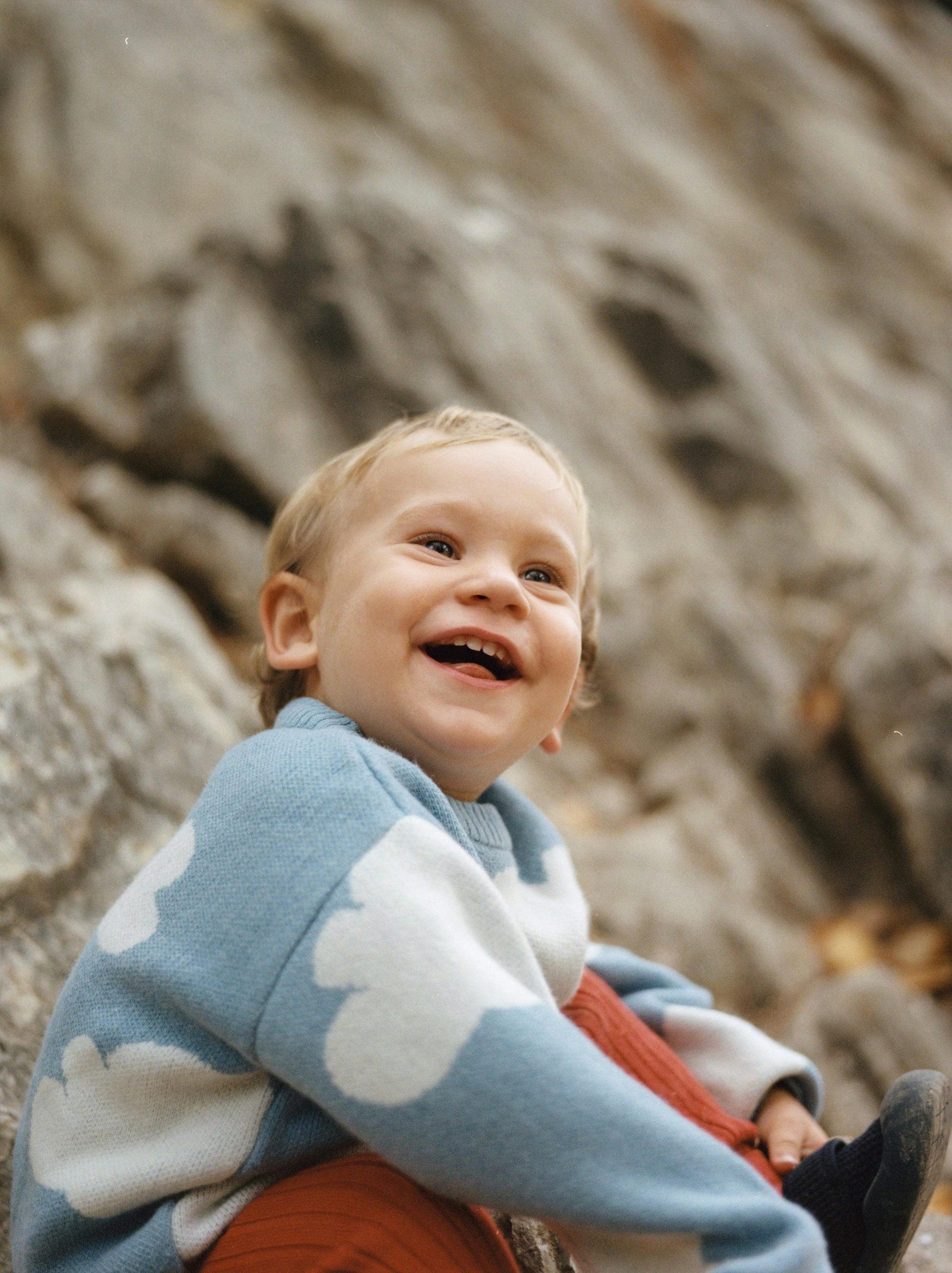 children's wool blend sweater - cloudy