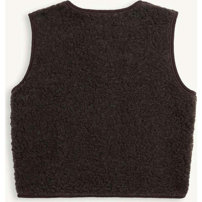 children's merino wool vest - stone grey