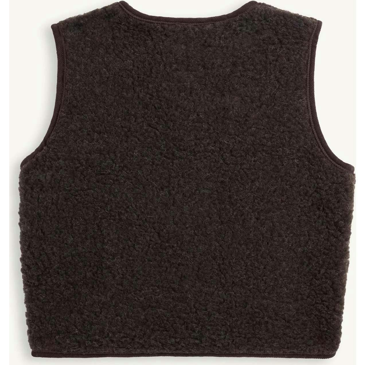 children's merino wool vest - stone grey