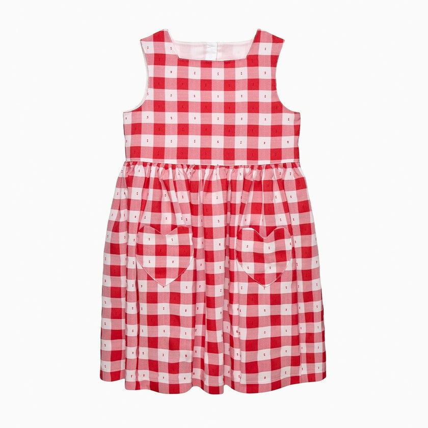 Valentina Heart Dress in Red Gingham