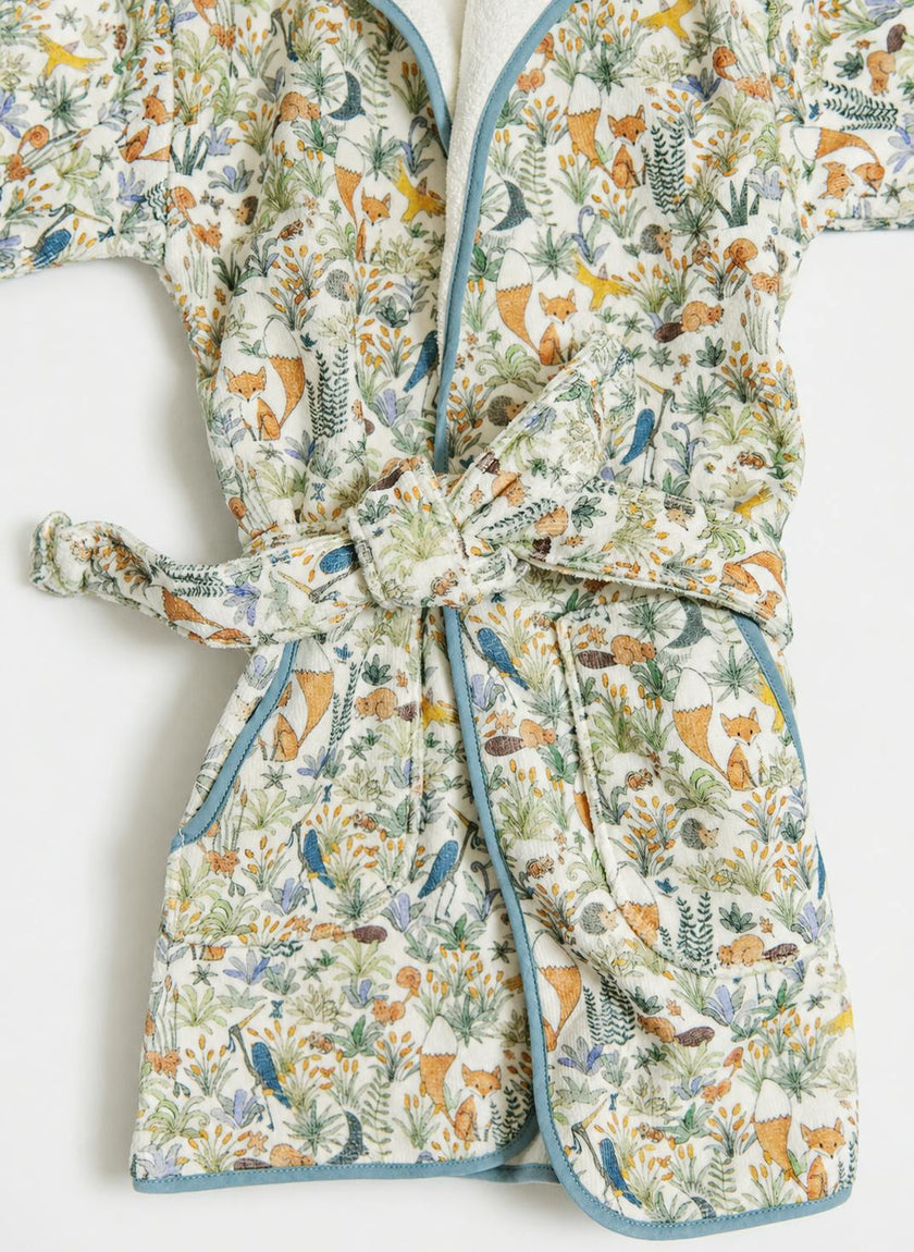 Organic Children's Bathrobe - Foxy Forest