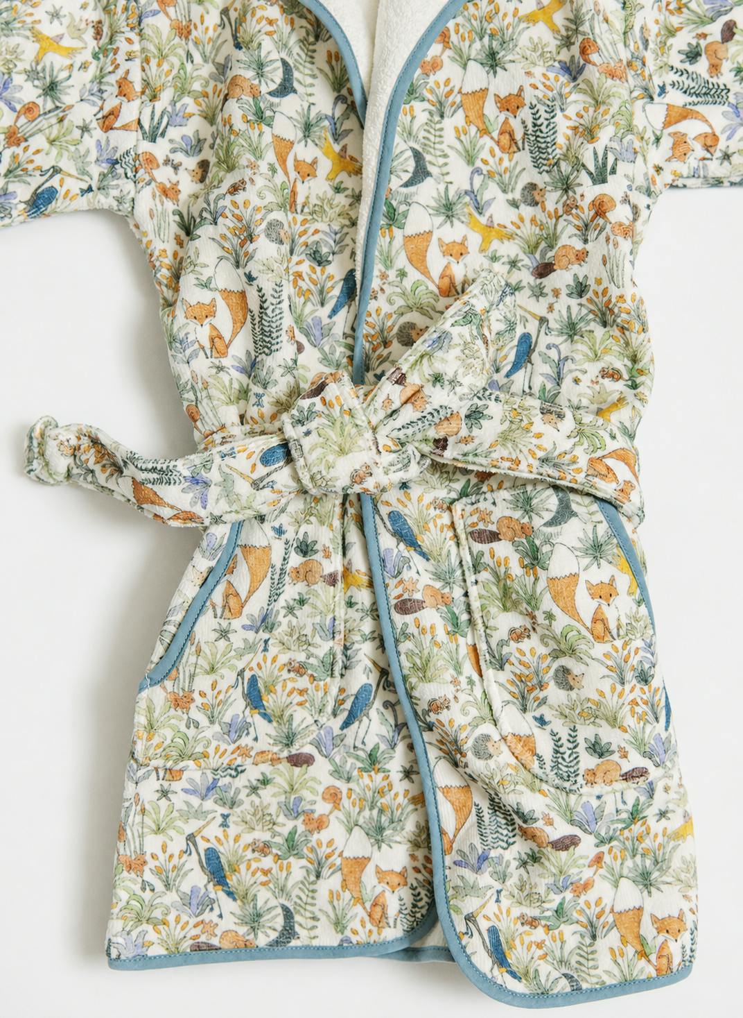 Organic Children's Bathrobe - Foxy Forest