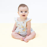 Country Stitch Floral - Ric Rac Ruffle Sunsuit
