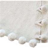 84" Handmade Felt Christmas Tree Skirt - Cream Pom Poms on Cream